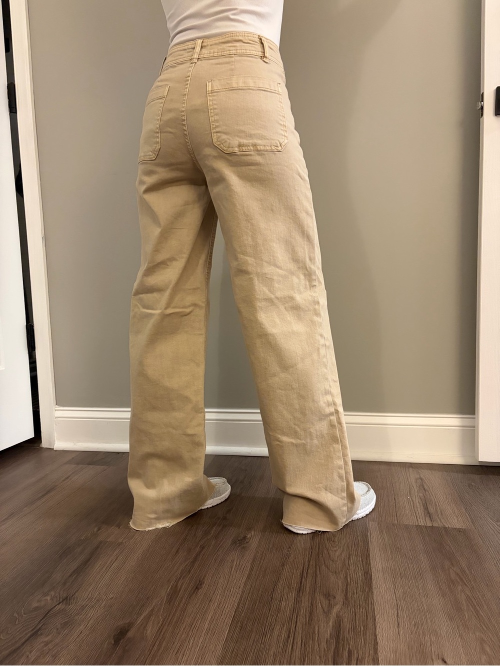 OAT High-Rise Wide Leg Women's Jeans in Beige - size 0